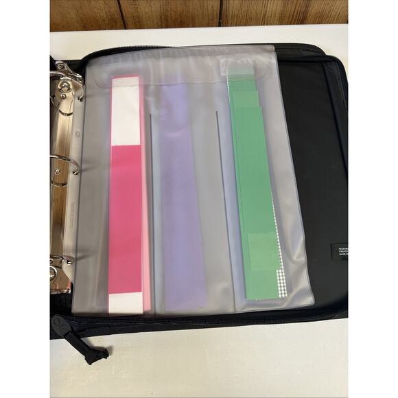 Creative Memories Black Binder Dividers Zipper Closure With 3 Pages Accessories - Picture 8 of 9
